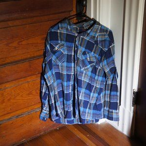 Men's Wrangler Western Shirts 2XL Blue Plaid